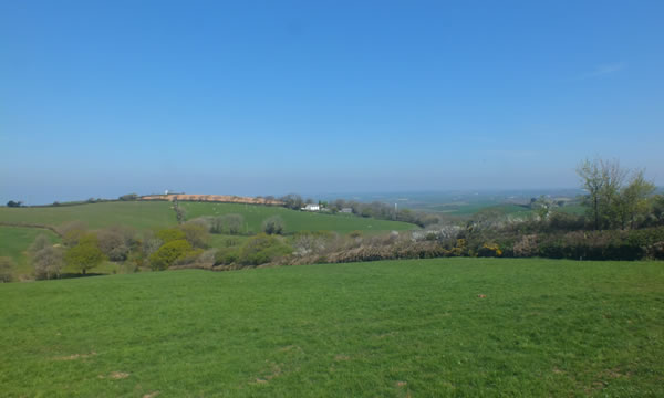 Views over the parish from the edge of Week St Mary Village